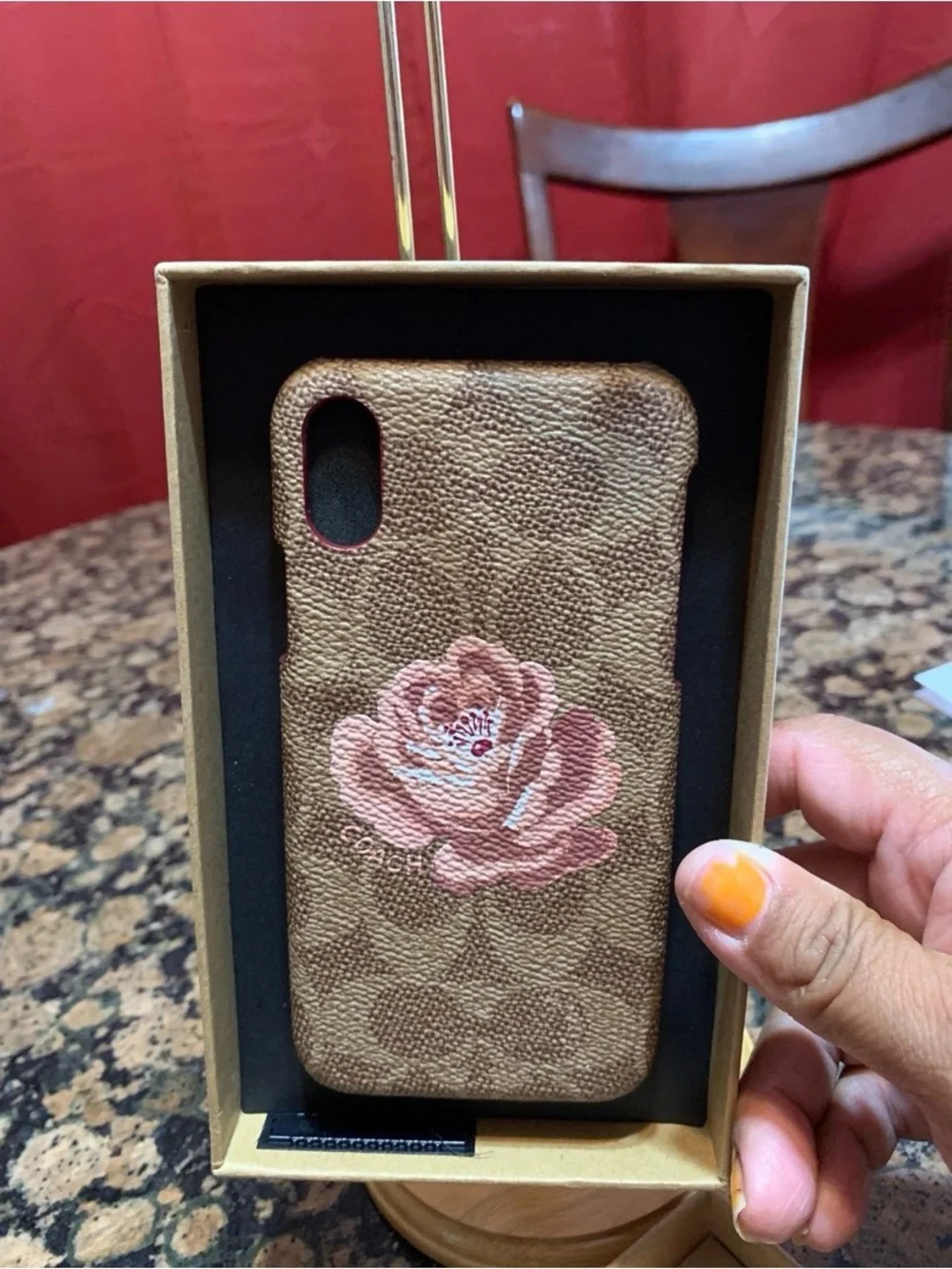 Coach IPhone X Case. Monogram with flowers